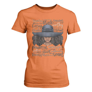 African Black History T Shirt For Women African American Ladies Juneteenth TS01 Orange Print Your Wear