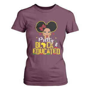 Pretty Black and Educated T Shirt For Women I Am The Strong Afro Queen TS01 Maroon Print Your Wear
