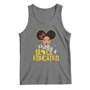 Pretty Black and Educated Tank Top I Am The Strong Afro Queen TS01 Black Heather Print Your Wear