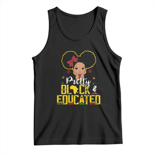 Pretty Black and Educated Tank Top I Am The Strong Afro Queen TS01 Black Print Your Wear