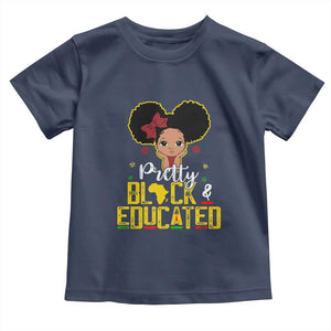 Pretty Black and Educated Toddler T Shirt I Am The Strong Afro Queen TS01 Navy Print Your Wear