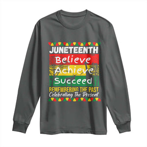 Juneteenth Is My Independence Day Long Sleeve Shirt Black Pride Melanin TS01 Dark Heather Print Your Wear