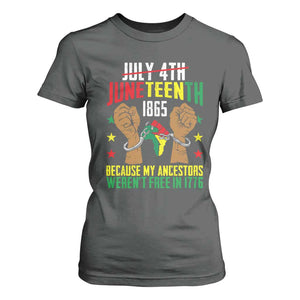 Juneteenth 1865 T Shirt For Women My Ancestors Weren't Free In 1776 TS01 Dark Heather Print Your Wear