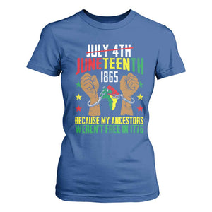 Juneteenth 1865 T Shirt For Women My Ancestors Weren't Free In 1776 TS01 Royal Blue Print Your Wear