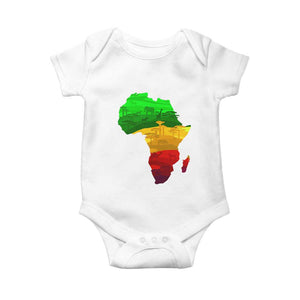Africa Map Baby Onesie Green Yellow Red African Pride TS01 White Print Your Wear