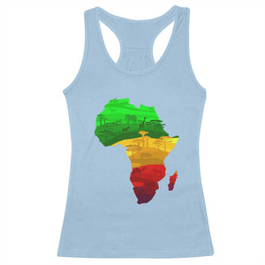 Africa Map Racerback Tank Top Green Yellow Red African Pride TS01 Light Blue Print Your Wear