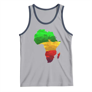 Africa Map Tank Top Green Yellow Red African Pride TS01 Athletic Heather Navy Print Your Wear