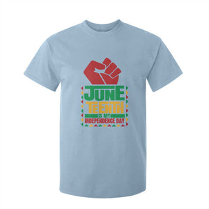 Juneteenth Is My Independence Day T Shirt For Kid Raised Fist TS01 Light Blue Print Your Wear