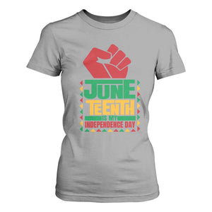 Juneteenth Is My Independence Day T Shirt For Women Raised Fist TS01 Sport Gray Print Your Wear