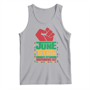 Juneteenth Is My Independence Day Tank Top Raised Fist TS01 Athletic Heather Print Your Wear