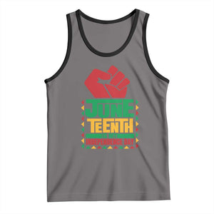 Juneteenth Is My Independence Day Tank Top Raised Fist TS01 Deep Heather Black Print Your Wear