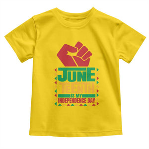 Juneteenth Is My Independence Day Toddler T Shirt Raised Fist TS01 Daisy Print Your Wear