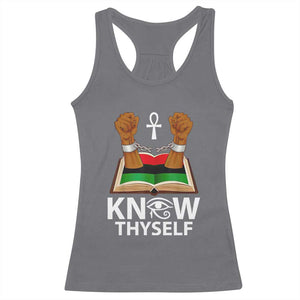 African American History Racerback Tank Top Know Thyself Break The Chains TS01 Charcoal Print Your Wear