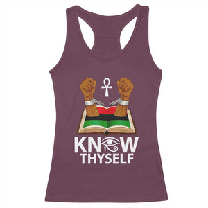 African American History Racerback Tank Top Know Thyself Break The Chains TS01 Maroon Print Your Wear