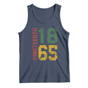 Juneteenth Tank Top Celebrating Freedom In African History Since 1865 TS01 Navy Print Your Wear