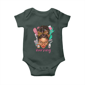 African American Nurse Baby Onesie Nursing Black Messy Bun TS01 Print Your Wear