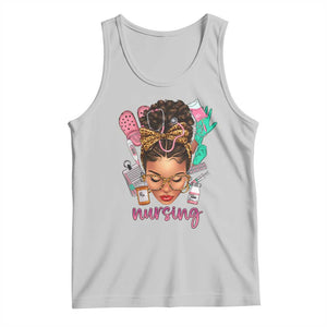 African American Nurse Tank Top Nursing Black Messy Bun TS01 Ash Print Your Wear