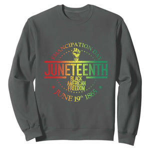 Juneteenth African American Freedom Black History June 19 Sweatshirt TS01 Dark Heather Printyourwear