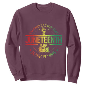 Juneteenth African American Freedom Black History June 19 Sweatshirt TS01 Maroon Printyourwear