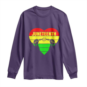 Juneteenth Long Sleeve Shirt Breaking Every Chain BHM Heart TS01 Purple Print Your Wear