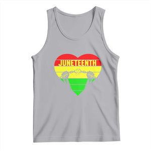 Juneteenth Tank Top Breaking Every Chain BHM Heart TS01 Athletic Heather Print Your Wear