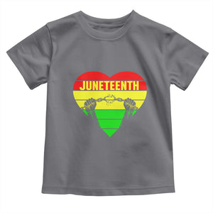 Juneteenth Toddler T Shirt Breaking Every Chain BHM Heart TS01 Charcoal Print Your Wear