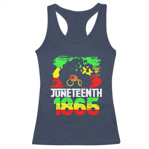 Afro Woman Racerback Tank Top Juneteenth 1865 African Black Pride TS01 Navy Print Your Wear
