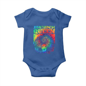 Juneteenth Afro Queen Baby Onesie Melanin Black Women Magic Tie Dye TS01 Royal Blue Print Your Wear