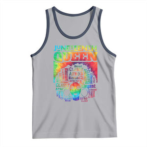 Juneteenth Afro Queen Tank Top Melanin Black Women Magic Tie Dye TS01 Athletic Heather Navy Print Your Wear