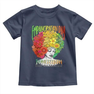 Freeish Since 1865 Juneteenth Toddler T Shirt Freedom Day African American June 19th Black Women Floral Hair TS01 Navy Print Your Wear