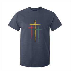 Christian Cross Juneteenth T Shirt For Kid African Black Freedom Day 1865 TS01 Navy Print Your Wear