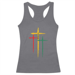 Christian Cross Juneteenth Racerback Tank Top African Black Freedom Day 1865 TS01 Charcoal Print Your Wear