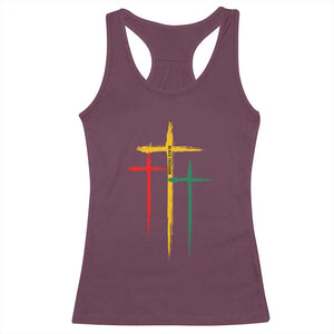 Christian Cross Juneteenth Racerback Tank Top African Black Freedom Day 1865 TS01 Maroon Print Your Wear