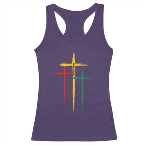 Christian Cross Juneteenth Racerback Tank Top African Black Freedom Day 1865 TS01 Purple Print Your Wear