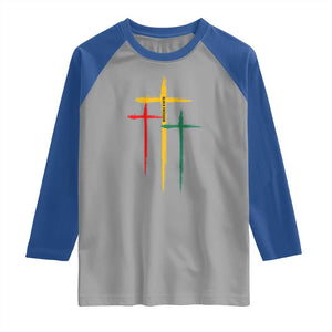 Christian Cross Juneteenth Raglan Shirt African Black Freedom Day 1865 TS01 Sport Gray Royal Print Your Wear