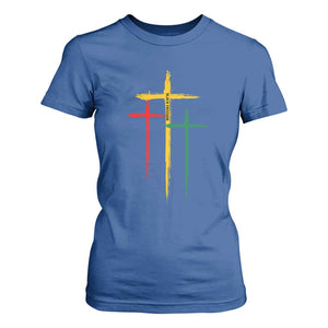 Christian Cross Juneteenth T Shirt For Women African Black Freedom Day 1865 TS01 Royal Blue Print Your Wear