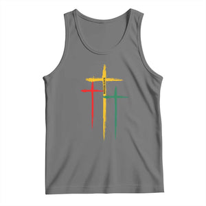 Christian Cross Juneteenth Tank Top African Black Freedom Day 1865 TS01 Black Heather Print Your Wear