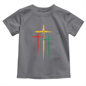 Christian Cross Juneteenth Toddler T Shirt African Black Freedom Day 1865 TS01 Charcoal Print Your Wear