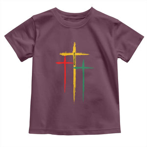 Christian Cross Juneteenth Toddler T Shirt African Black Freedom Day 1865 TS01 Maroon Print Your Wear