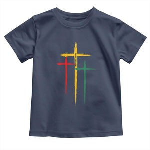 Christian Cross Juneteenth Toddler T Shirt African Black Freedom Day 1865 TS01 Navy Print Your Wear