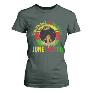 Vintage Juneteenth T Shirt For Women Remembering My Ancestors TS01 Dark Forest Green Print Your Wear