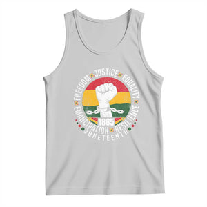 Juneteenth Raised Fist Tank Top Freedom Justice Equality Emancipation Resilience TS01 Ash Print Your Wear