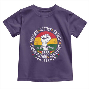 Juneteenth Raised Fist Toddler T Shirt Freedom Justice Equality Emancipation Resilience TS01 Purple Print Your Wear