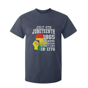 Juneteenth 1865 T Shirt For Kid Because My Ancestors Weren't Free In 1776 Raised Fist TS01 Navy Print Your Wear