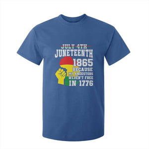 Juneteenth 1865 T Shirt For Kid Because My Ancestors Weren't Free In 1776 Raised Fist TS01 Royal Blue Print Your Wear