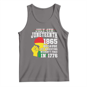 Juneteenth 1865 Tank Top Because My Ancestors Weren't Free In 1776 Raised Fist TS01 Deep Heather Print Your Wear