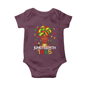 Melanin Queen Baby Onesie 1865 Juneteenth Celebrate African American Freedom Day TS01 Maroon Print Your Wear