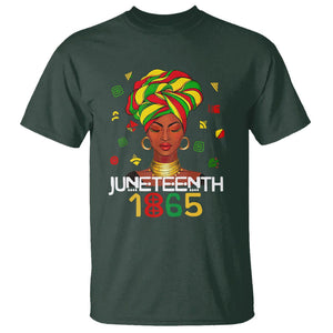 Melanin Queen T Shirt 1865 Juneteenth Celebrate African American Freedom Day for Women TS01 Dark Forest Green Printyourwear