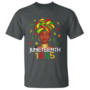Melanin Queen T Shirt 1865 Juneteenth Celebrate African American Freedom Day for Women TS01 Dark Heather Printyourwear