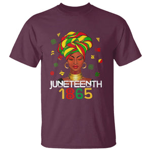 Melanin Queen T Shirt 1865 Juneteenth Celebrate African American Freedom Day for Women TS01 Maroon Printyourwear